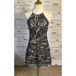 Parker Zulma multicolored halter fit and flare cutout cocktail dress Size Medium